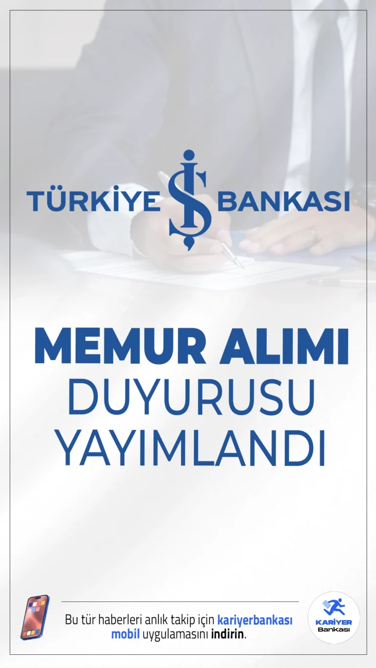 İş Bankası Memur Alımı Duyurusu Yayımlandı.İş Bankası sayfasından yayımlana duyuruya göre, KKTC Şubeleri ve Ülke Müdürlüğü bünyesinde çalışmak üzere yeni ekip arkadaşları alınacak. Başvurular, 12 Mayıs 2025 tarihine kadar çevrim içi olarak yapılabilecek. Sınav süreci de yine online olarak yürütülecek.Başvuru yapacak adayların belirtilen şartları taşıması gerekmektedir.