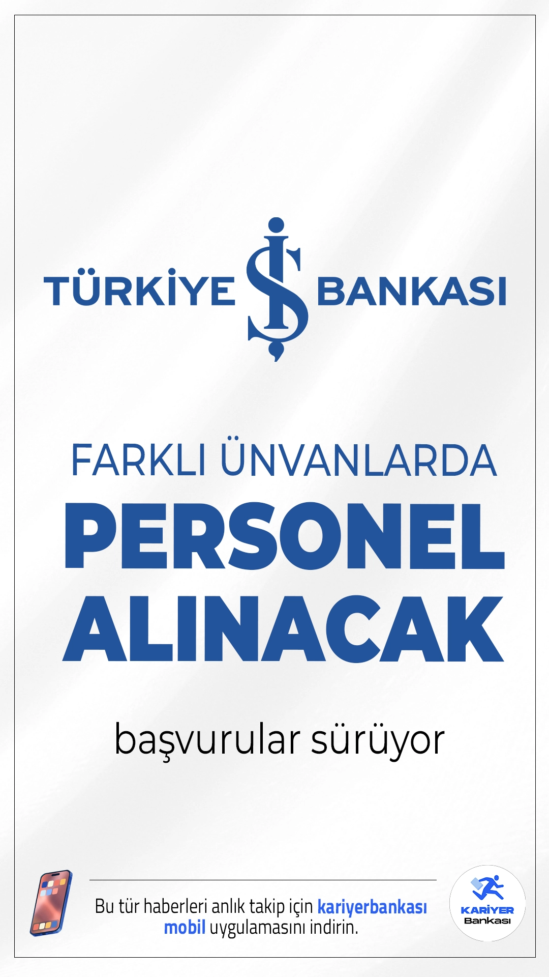 İş Bankası Personel Alımı Başvuruları Sürüyor! Türkiye İş Bankası sayfasından yayımlanan duyurularda, inşaat teknikeri, inşaat teknisyeni, part time memur ve siber güvenlik uzmanı alımı başvurularının sürdüğü aktarıldı. Başvuru yapacak adayların belirtilen şartları dikkate incelemesi gerekmektedir.