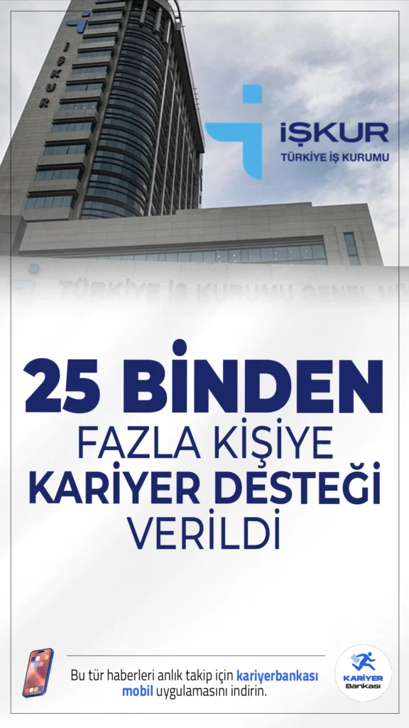 Yılın İlk Dört Ayında 25 Binden Fazla Kişiye İŞKUR'dan Kariyer Desteği.İŞKUR, 2025’in ilk dört ayında yürüttüğü mesleki eğitim kursları ve işbaşı eğitim programlarıyla 25.839 kişiye istihdam ve kariyer yolunda destek sundu.