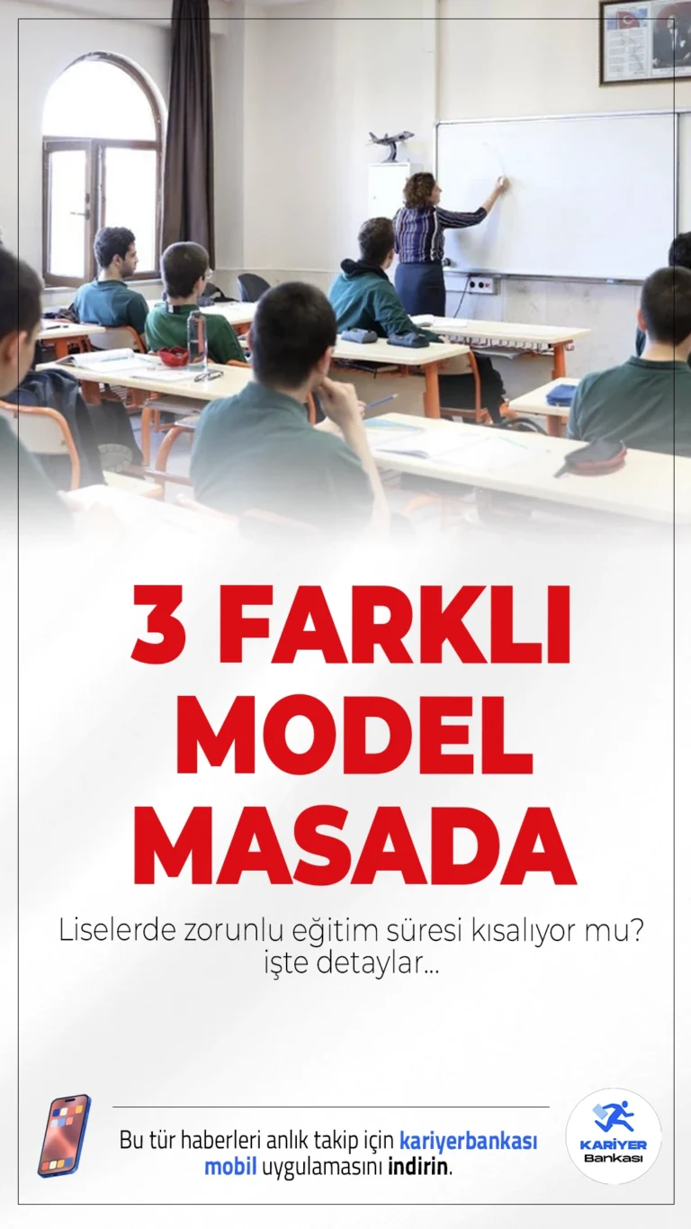 Liselerde Zorunlu Eğitim Süresi Kısalıyor mu? 3 Farklı Model Masada.Zorunlu eğitimin kısaltılması gündemde: Liselerde üç yıl zorunlu eğitim modeli öne çıkıyor, MEB değerlendirme sürecinde.
