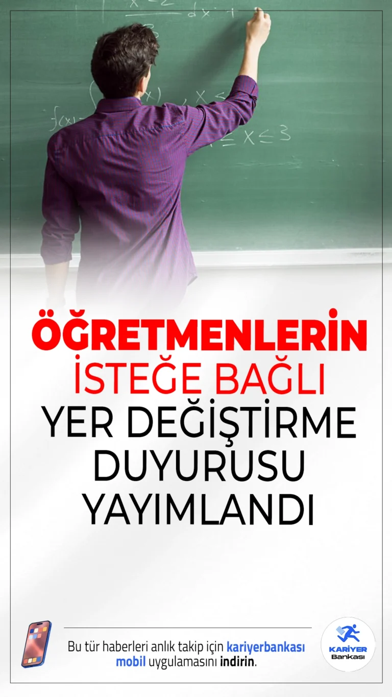 Öğretmenlerin İl İçi Yer Değişikliği Başvuruları Başlıyor.Öğretmenlerin 12-16 Mayıs tarihleri arasında gerçekleştireceği yer değişikliği başvuruları için MEB süreci başlattı, atamalar 20 Mayıs'ta yapılacak.
