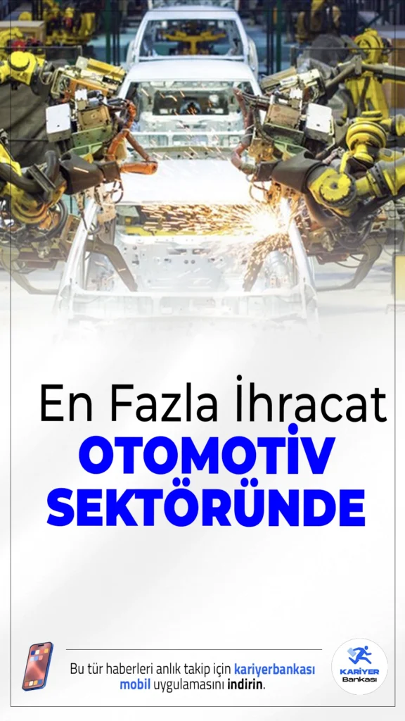 Nisan Ayında En Fazla İhracat Otomotiv Sektöründen Geldi.Nisan ayında 3,1 milyar doları aşan ihracatla otomotiv endüstrisi, Türkiye'nin dış satımında başı çekti.