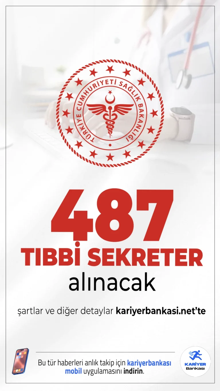 Hastanelere 487 Tıbbi Sekreter Alınacak.KPSS 2025/4 ile Sağlık Bakanlığı hastanelere mülakatsız 487 tıbbi sekreter alımı yapacak. ÖSYM üzerinden yayımlanan tercih kılavuzuna göre, Sağlık Bakanlığına 14 bin 342 personel alımı kapsamında ortaöğretim ve ön lisans mezunu adaylar arasından tıbbi sekreter alımı gerçekleştirilecek.