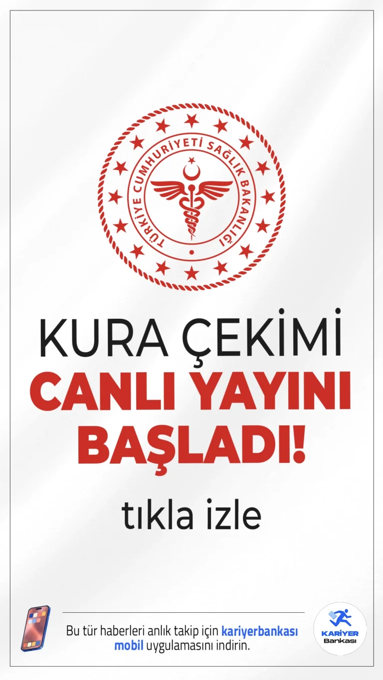 Sağlık Bakanlığı İşçi Alımı Kura Çekimi Canlı Yayını Başladı.Sağlık Bakanlığı tarafından 3658 sürekli işçi alımı için düzenlenen kura çekimi, 27 Mayıs 2025 tarihinde saat 10.00’da noter huzurunda canlı yayınla başladı. Kura çekimini izlemek isteyen adaylar için detaylar haberimizde.