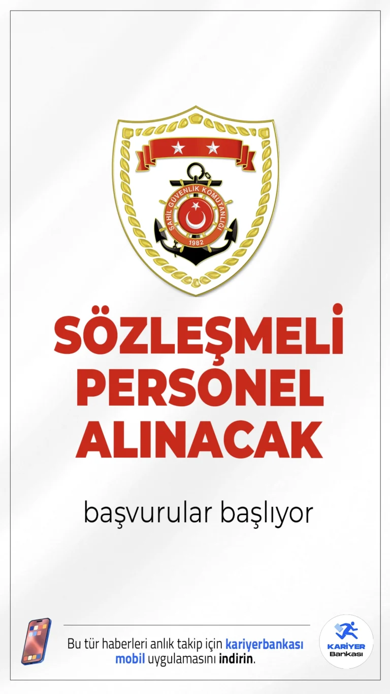 Sahil Güvenlik Komutanlığı 49 Personel Alımı Başvuruları Başlıyor.Sahil Güvenlik Komutanlığı sözleşmeli personel alımı başvuruları 12 Mayıs itibarıyla alınmaya başlanacak. Alımlar, 657 sayılı Devlet Memurları Kanunu’nun 4/B maddesi kapsamında yapılacak olup, adaylardan KPSS 2024 puanı ile başvuru kabul edilecek.Başvuru yapacak adayların genel şartların yanı sıra, özel şartları da sağlaması gerekmektedir.