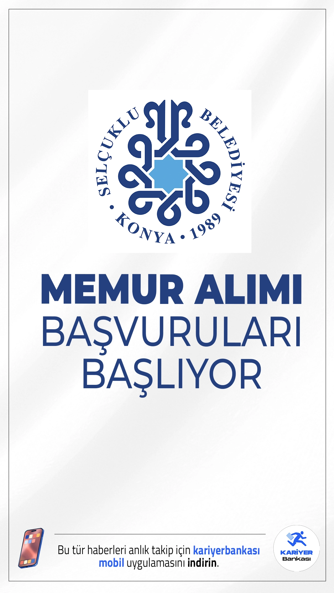 Selçuklu Belediyesi 45 Memur Alımı Başvuruları Başlıyor.Selçuklu Belediyesi, 657 sayılı Devlet Memurları Kanunu kapsamında ilk defa atanmak üzere memur alımı gerçekleştirecek.