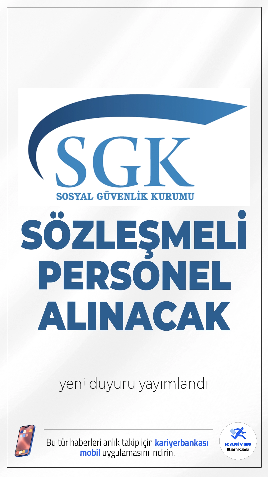 Sosyal Güvenlik Kurumu (SGK) 18 Personel Alımı Yapacak.Sosyal Güvenlik Kurumu (SGK), bilgi teknolojileri birimlerinde görev yapmak üzere sözleşmeli bilişim personeli alımı gerçekleştireceğini duyurdu. Alım, 375 sayılı Kanun Hükmünde Kararname’nin Ek 6’ncı maddesi kapsamında yapılacak.İşte şartlar ve kontenjanlar...