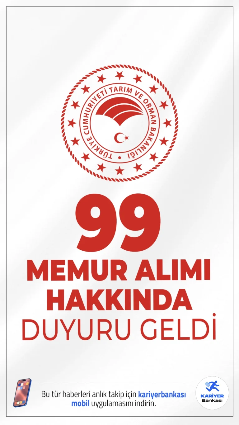 Tarım Bakanlığı 99 Memur Alımı Hakkında Duyuru Geldi.Tarım ve Orman Bakanlığı sayfasından yayımlanan duyuruda, 11 Mayıs 2025 tarihinde gerçekleştirilen tarım ve orman uzman yardımcısı alımı yazılı sınavı sonuçlarının açıklandığı aktarıldı.