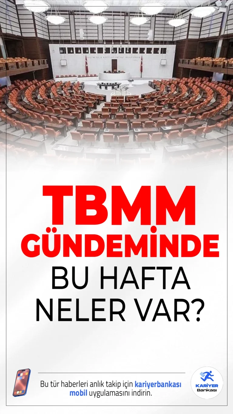 TBMM'de Bu Hafta Yoğun Mesai.TBMM Genel Kurulu, yeni haftada HSK ve RTÜK üyelik seçimleri ile bazı önemli kanun tekliflerini görüşmek üzere çalışmalarını sürdürecek.