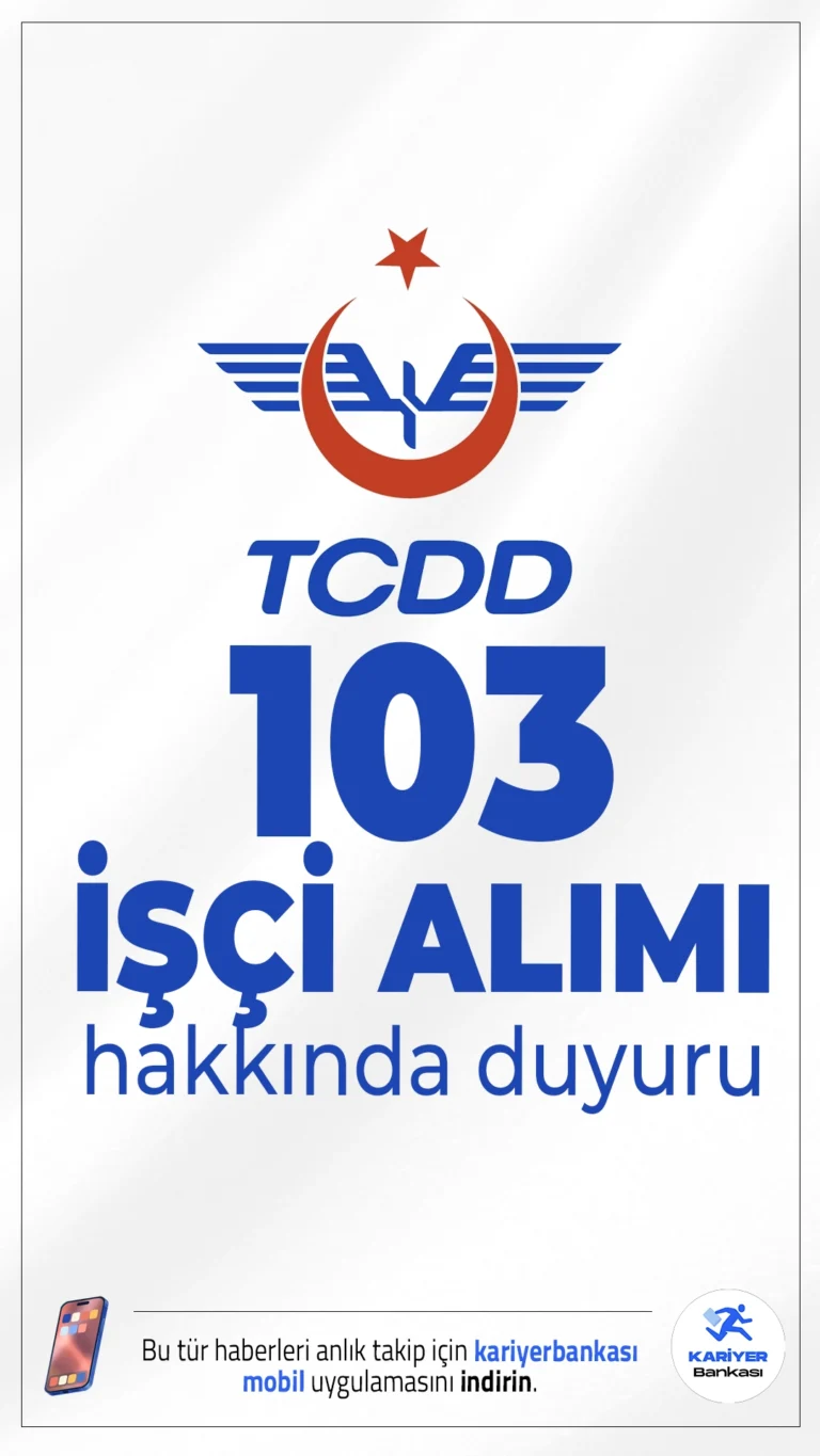 TCDD 103 İşçi Alımı Hakkında Duyuru Yayımlandı. TCDD sayfasından yayımlanan duyuruda, 57 engelli ve 46 eski hükümlü işçi alımı sözlü sınav tarihlerinin belli olduğu aktarıldı.