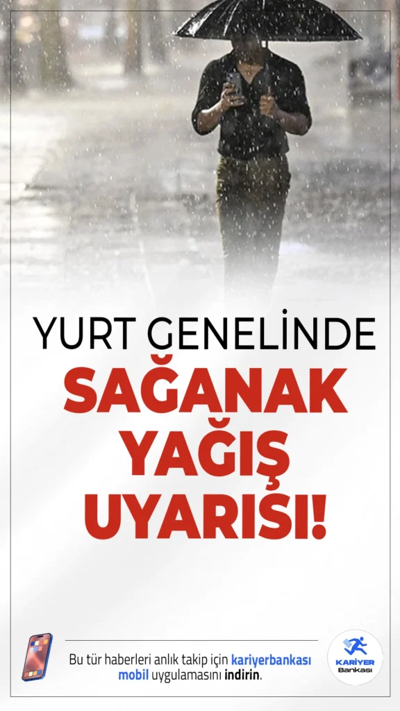 Yurt Genelinde Sağanak Yağış Uyarısı!Türkiye genelinde bu hafta boyunca gök gürültülü sağanaklar etkili olurken, bazı bölgelerde yağışlar kuvvetli seyredecek.