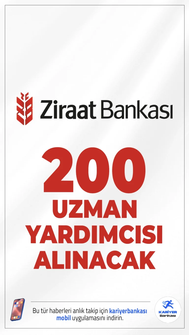 Ziraat Bankası 200 Uzman Yardımcısı Alımı Duyurusu Yayımlandı.Ziraat Bankası, İstanbul’daki genel müdürlük birimleri ve şubelerinde görevlendirilmek üzere 200 Uzman Yardımcısı alımı yapacağını duyurdu.
