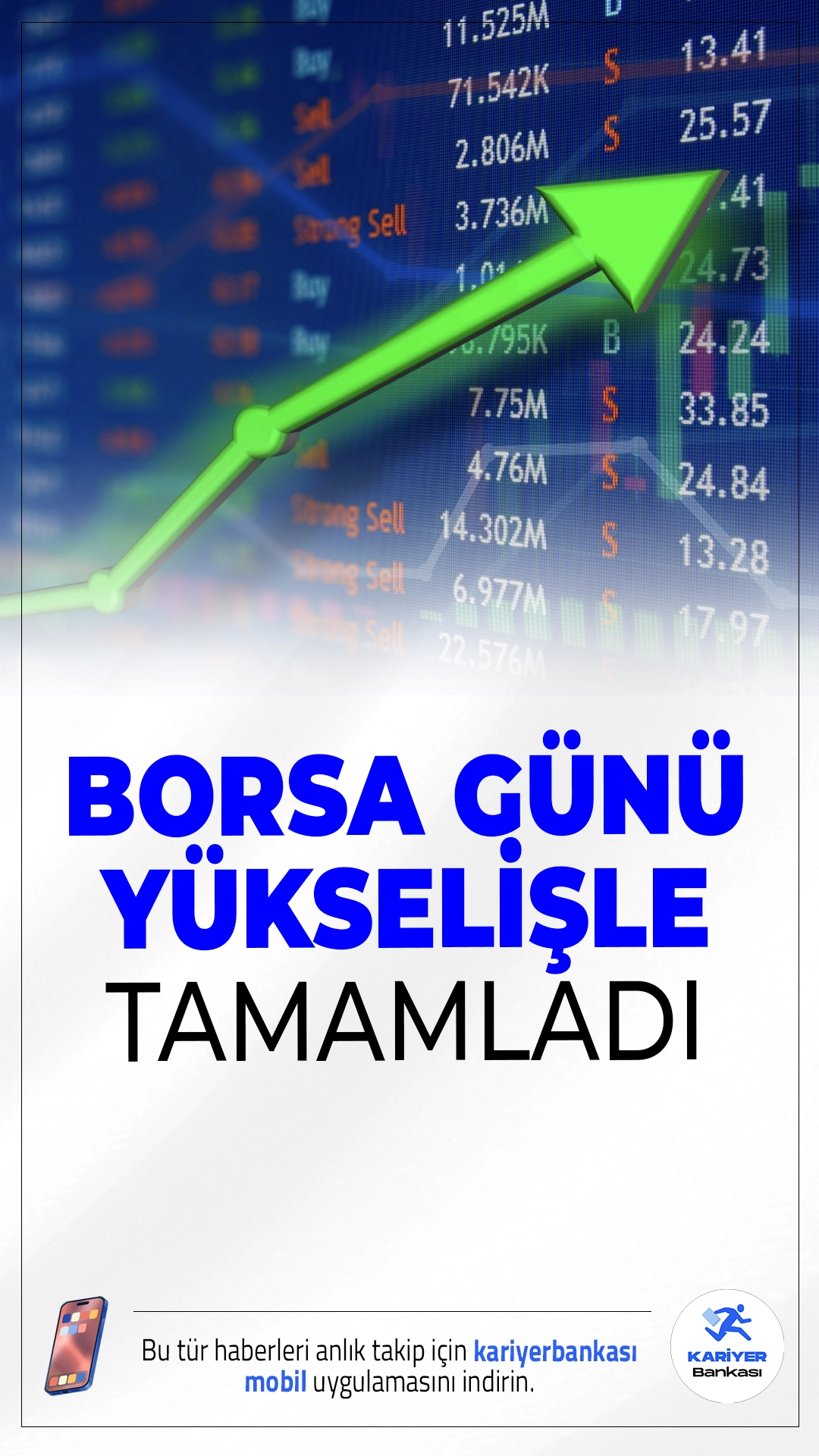 Borsa Günü Yüzde 3'ün Üzerinde Yükselişle Kapattı. Borsa İstanbul'da BIST 100 endeksi, günü yüzde 3,36'lık güçlü bir artışla 9.448,90 puandan tamamladı. Yükselişte, küresel piyasalardaki iyimser hava etkili oldu.