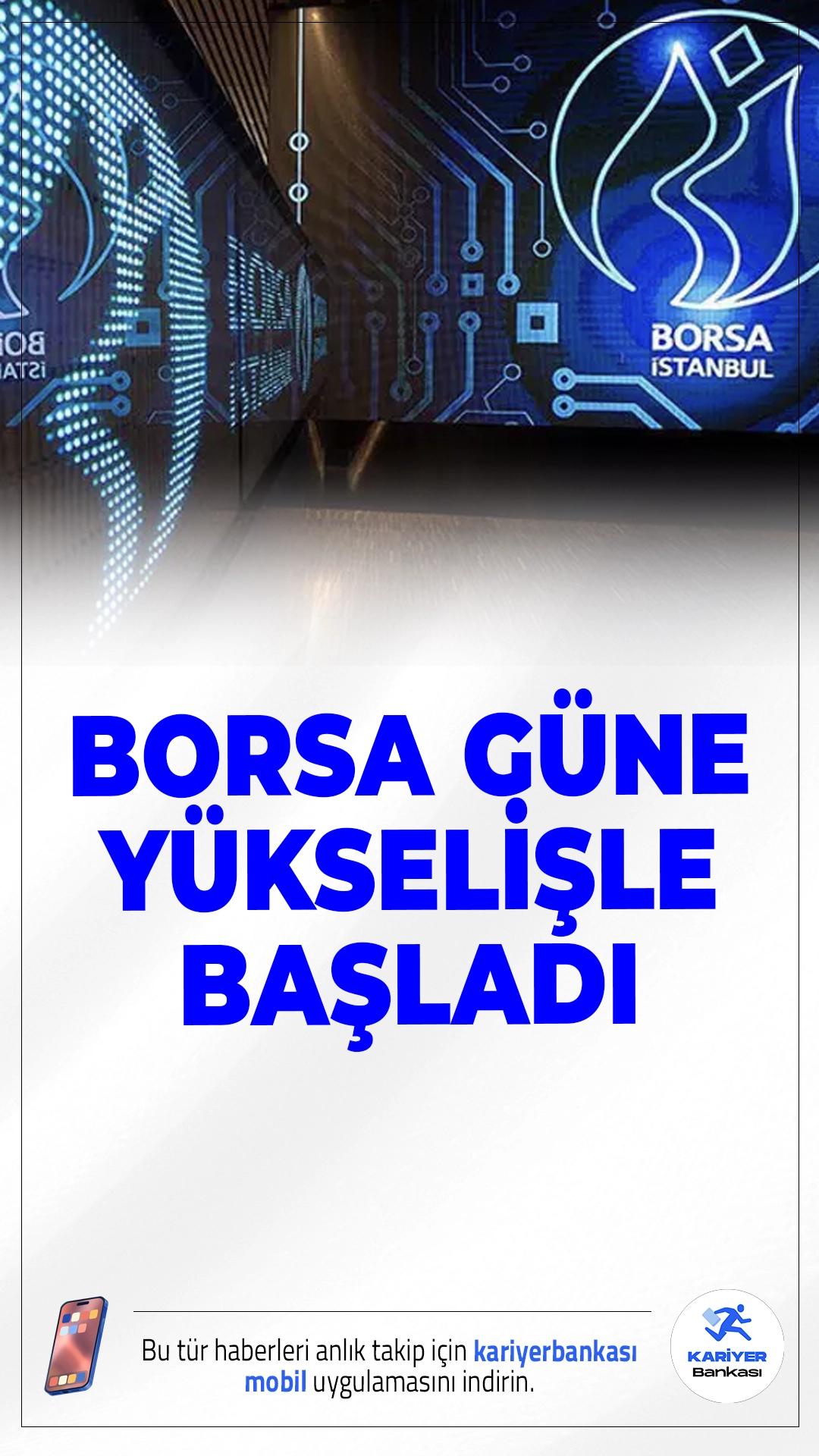 Borsa İstanbul Güne Yükselişle Başladı.Borsa İstanbul'da BIST 100 endeksi, yeni güne yüzde 0,09'luk artışla 9.426,84 puandan başladı. Dünkü düşüşün ardından yatırımcılar temkinli bir iyimserlikle güne başladı.