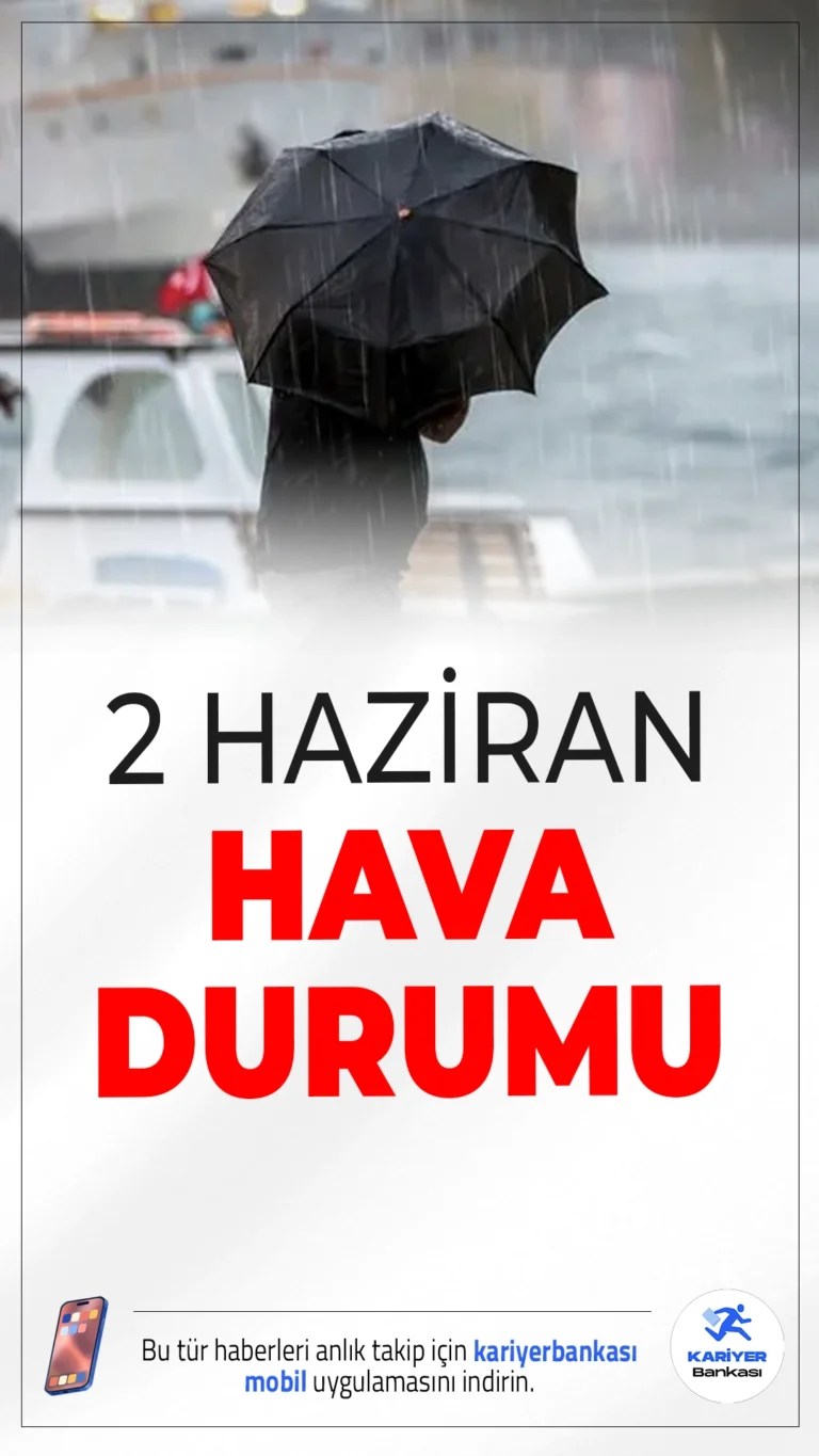 2 Haziran 2025 Pazartesi Hava Durumu: Yağışlara Dikkat! İşte İl İl Güncel Tahminler.Yurdun büyük kısmında yerel sağanaklar etkili olacak. Sıcaklıklar mevsim normallerinde seyretmeye devam ediyor.
