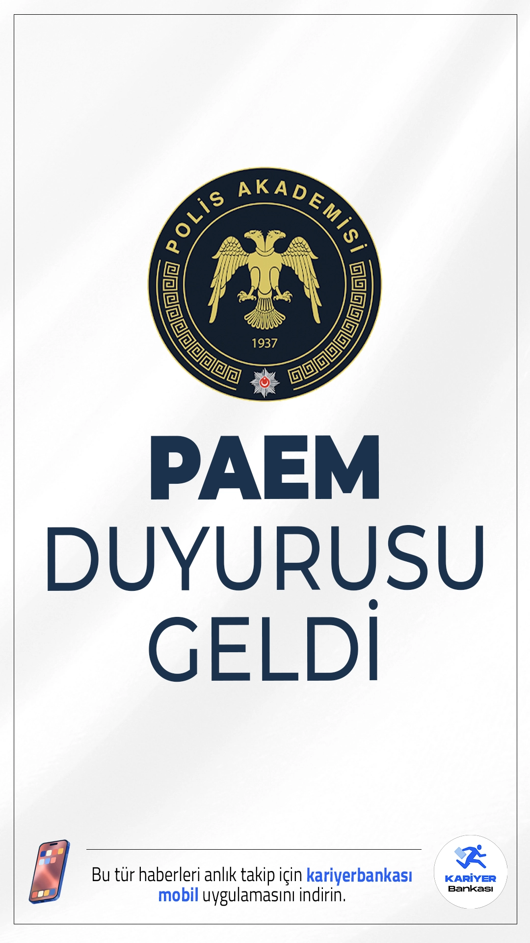 2025 Yılı 9. Dönem Emniyet Mensubu İlk Derece Amirlik Eğitimi Yazılı Sınavına İlişkin Duyuru Geldi. İçişleri Bakanlığı Emniyet Genel Müdürlüğü Polis Akademisi sayfasından yayımlanan duyuruda, 26 Temmuz 2025 tarihinde gerçekleştirilecek İlk Derece Amirlik Eğitimi Yazılı Sınavına girecek adayların başvurularını 26 Haziran-1 Temmuz 2025 tarihleri arasında yapması gerektiği aktarıldı.