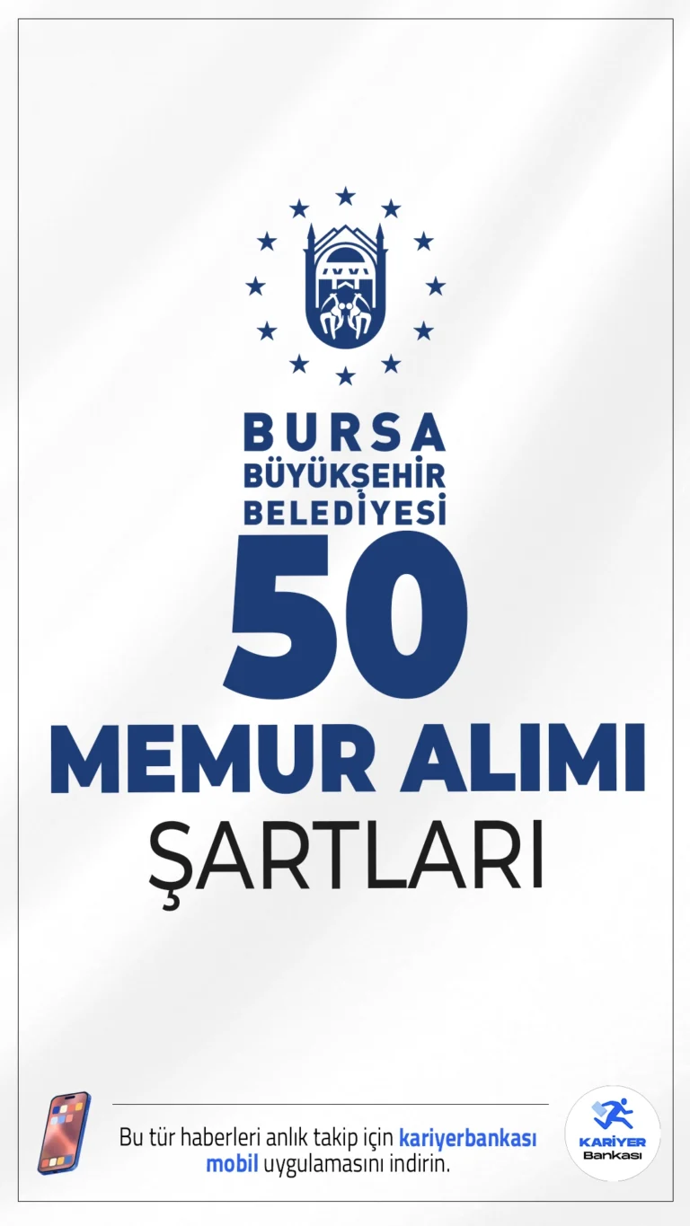 Bursa Büyükşehir Belediyesi 50 Memur Alımı Şartları.Bursa Büyükşehir Belediyesi, 657 sayılı Devlet Memurları Kanunu kapsamında memur alımı yapacak. Adayların başvuru yapabileceği kadrolar ve şartlar detaylandırılmış olup, hem ön lisans hem de lisans mezunları ilana başvurabilecek.Başvurular 23 Haziran itibarıyla alınmaya başlanacak.İşte şartlar ve diğer detaylar....
