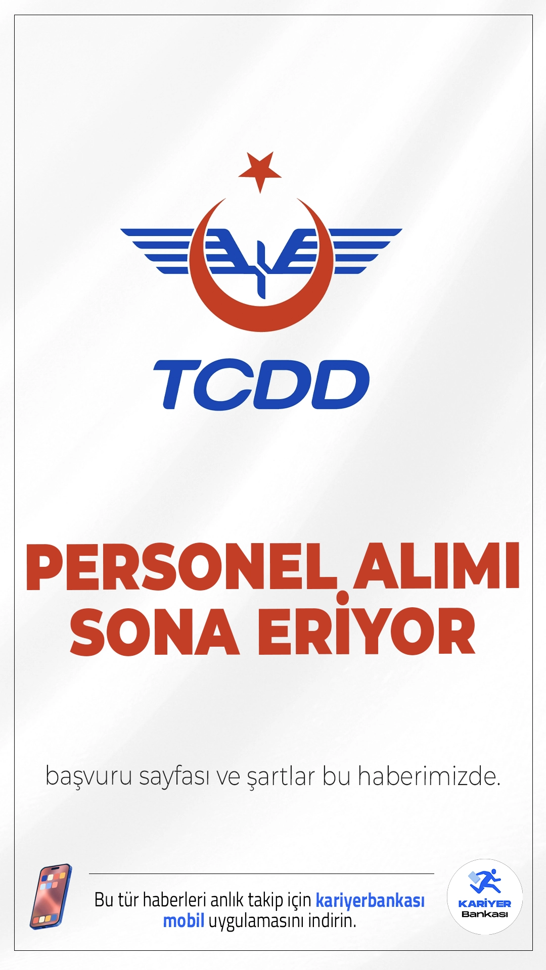 TCDD 140 Personel Alımı Başvuruları Sona Eriyor.TCDD Taşımacılık A.Ş., artan ihtiyaçlar doğrultusunda İŞKUR iş birliğiyle Eskişehir'de 140 kişilik tren makinisti kursu açıyor.