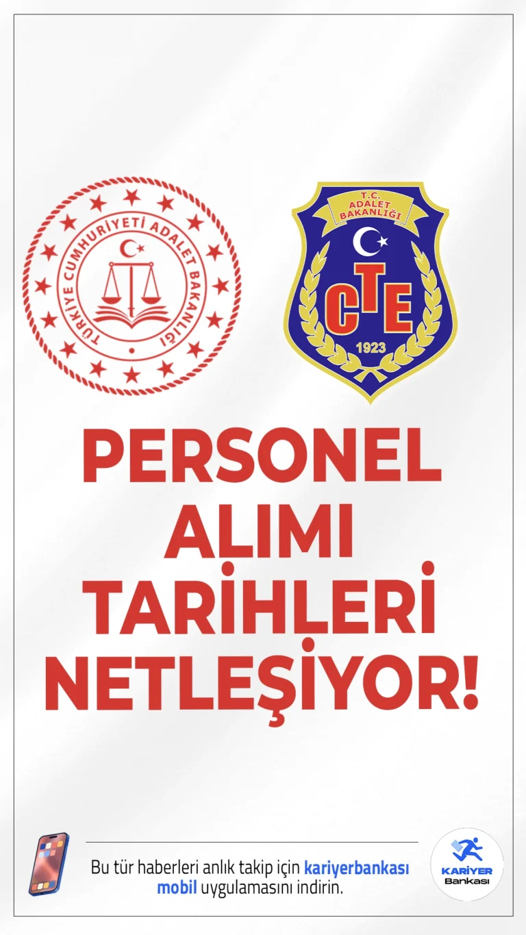 Adalet Bakanlığı ve CTE Personel Alımı İçin Gözler Temmuz Ayına Çevrildi.Adalet Bakanlığı'nın 2025 yılı personel alımı süreci yakından takip ediliyor. Bakan Yılmaz Tunç'un geçtiğimiz aylarda yaptığı açıklamalara göre, bakanlık 22 binden fazla personel alımı için Maliye Bakanlığı'na resmi talepte bulundu.