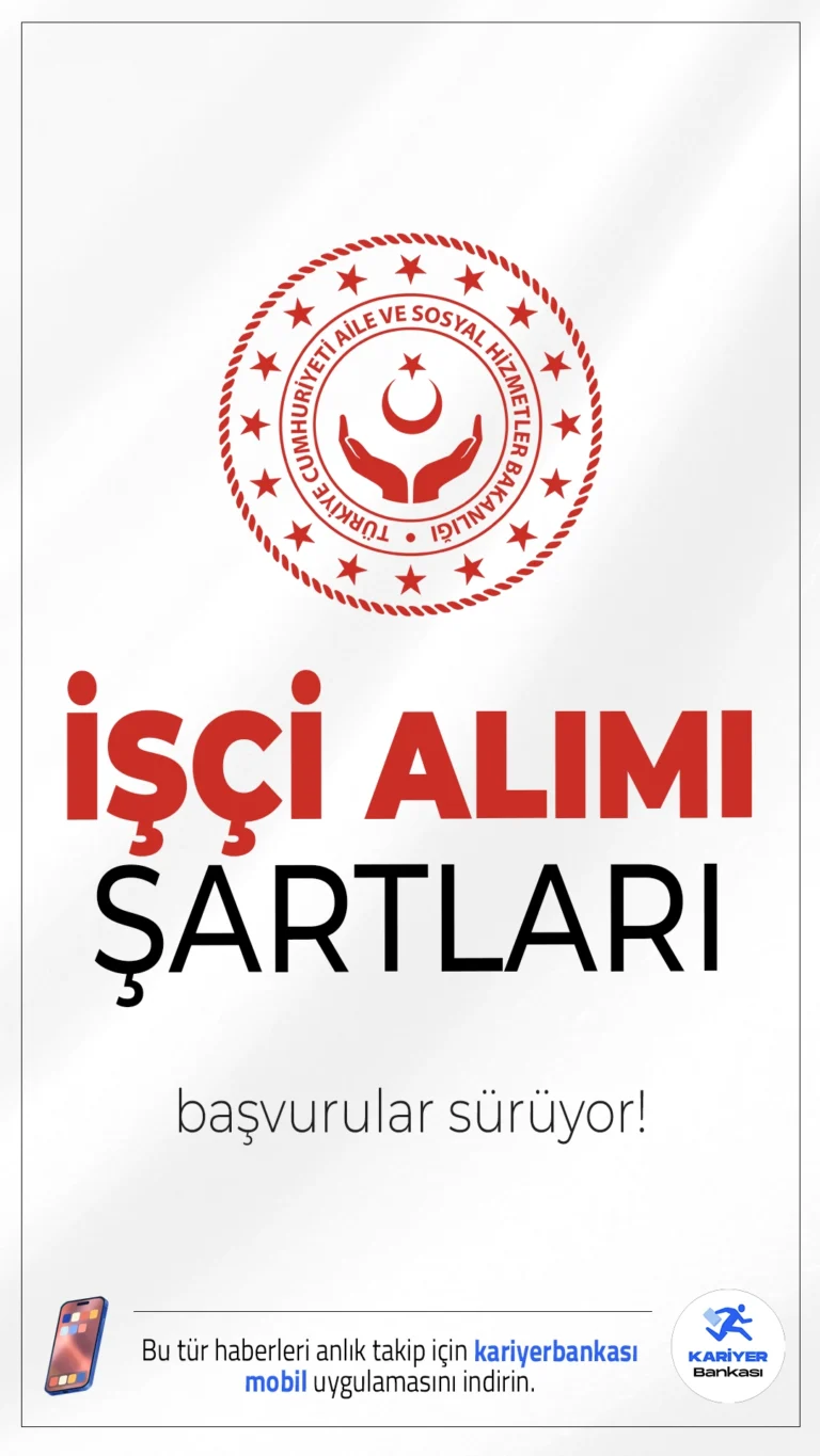 Aile Bakanlığı 360 İşçi Alımı Şartları.Aile ve Sosyal Hizmetler Bakanlığı taşra teşkilatında istihdam edilmek üzere 360 sürekli işçi alımı başvuruları sürüyor. Başvuru yapacak adayların genel ve özel şartları sağlaması gerekmektedir. Başvuru şartları ve diğer tüm detaylar bu haberimizde.