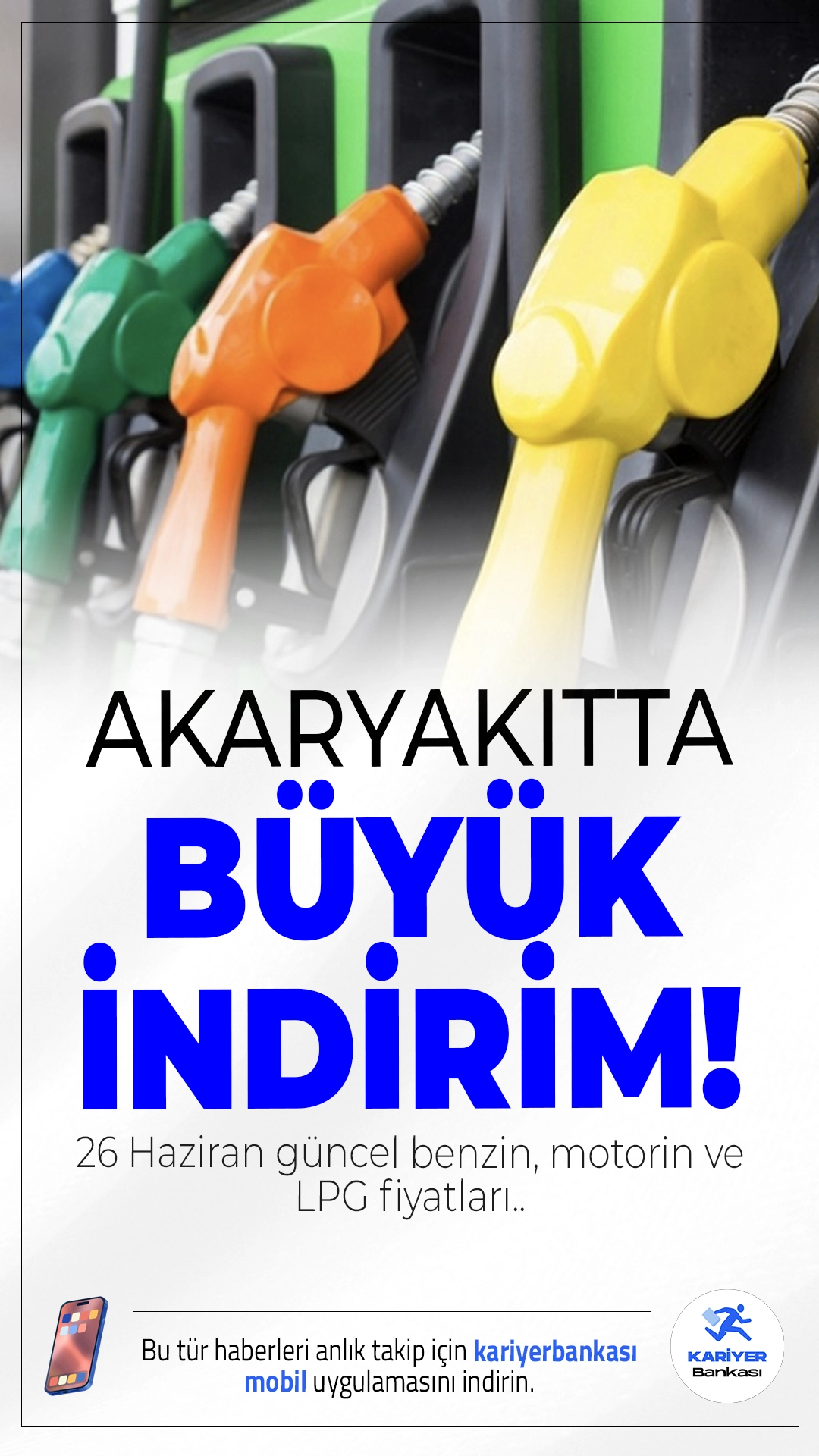 Akaryakıtta Büyük İndirim: İşte 26 Haziran 2025 Güncel Benzin, Motorin ve LPG Fiyatları.Brent petrol fiyatlarındaki düşüş ve dövizdeki gerileme, akaryakıt fiyatlarına indirim olarak yansıdı. Benzine 2,63 TL, motorine ise tam 4,03 TL indirim yapıldı. İşte il il güncel fiyatlar...