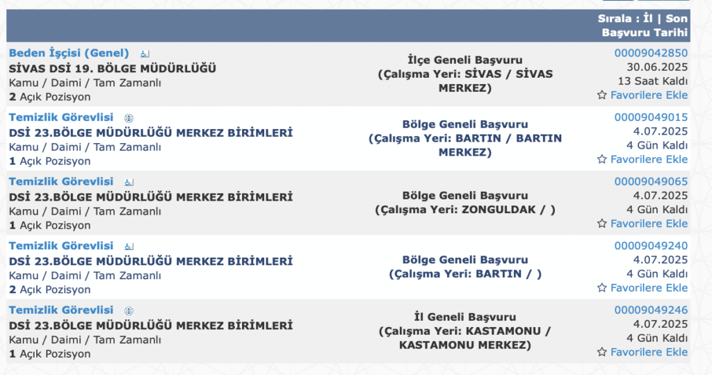 dsi personel alımı