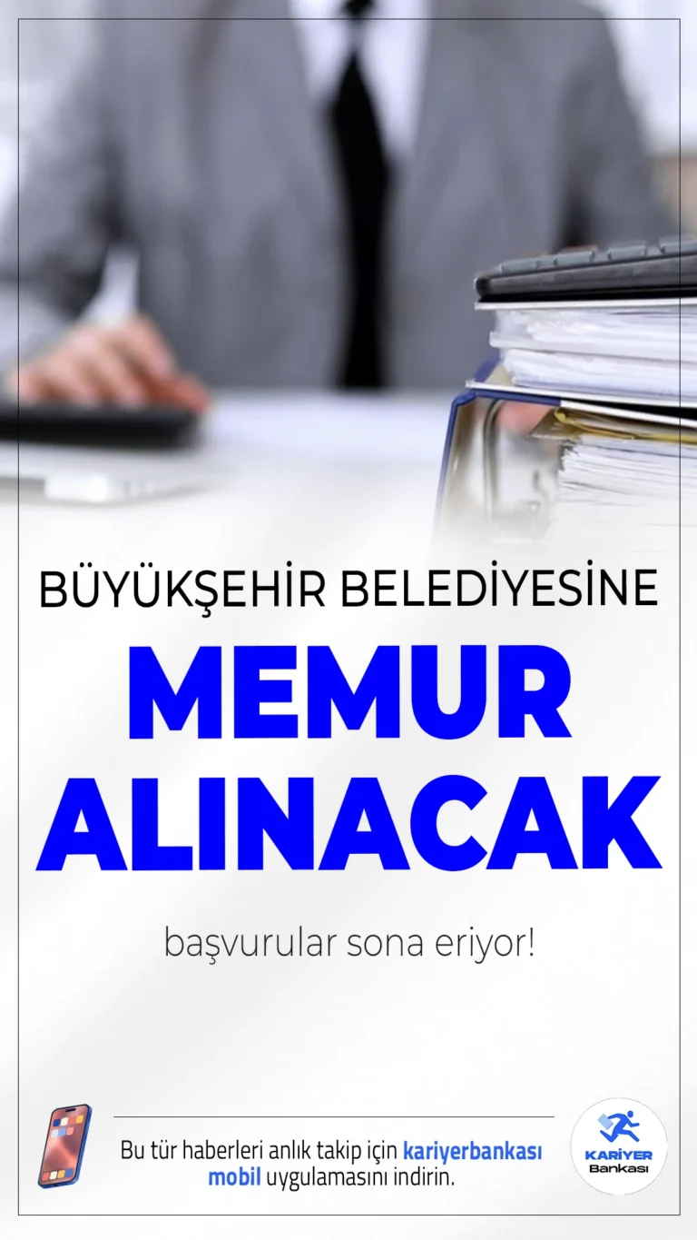 Bursa Büyükşehir Belediyesi 50 Memur Alımı Sona Eriyor.Bursa Büyükşehir Belediyesi memur alımı başvurularında sona gelindi.