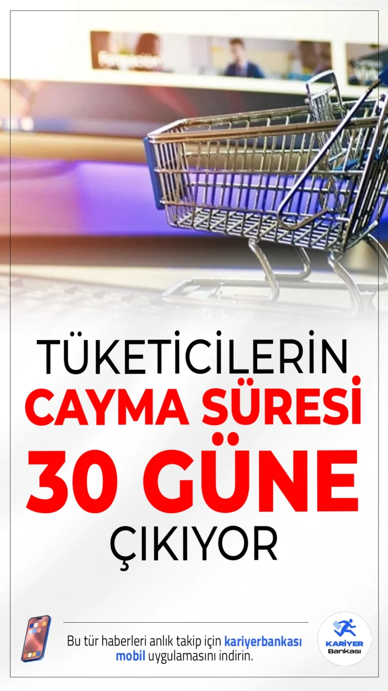 Doğrudan Satışlarda Yeni Dönem: Cayma Süresi 30 Güne Çıkıyor.Ticaret Bakanlığı'nın yeni düzenlemesiyle doğrudan satışta tüketiciler artık 30 gün içinde cezai şart ödemeden cayma hakkını kullanabilecek.