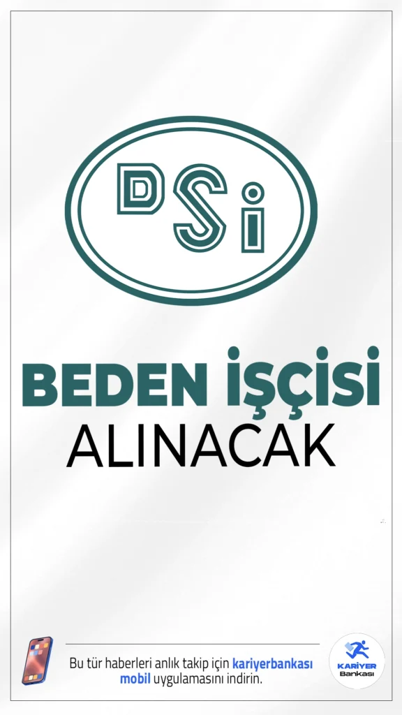 DSİ 11. Bölge Müdürlüğü Beden İşçisi Alımı Yapacak. Devlet Su İşleri (DSİ) Genel Müdürlüğü, KPSS şartı aranmaksızın, Kırklareli ilinde görev yapacak 2 beden işçisi alımı gerçekleştirecek. Bu alım, 11. Bölge Müdürlüğü bünyesinde yapılacak ve adayların en az lise mezunu olmaları yeterli olacak.