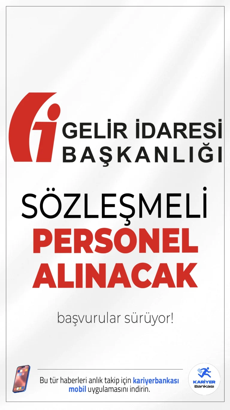 Gelir İdaresi Başkanlığı (GİB) 81 Personel Alımı Başvuruları Sürüyor.Gelir İdaresi Başkanlığı (GİB) farklı branşlarda sözleşmeli personel alımı başvuruları sürüyor. Başvuru işlemleri Kariyer Kapısı sayfası üzerinden gerçekleştiriliyor. Başvuru yapacak adayların genel şartların yanı sıra, özel şartları da sağlaması gerekmektedir. Başvuru sayfası, şartlar ve diğer detaylar bu haberimizde.