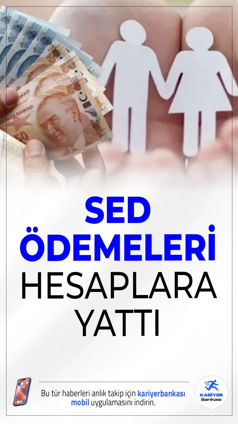 Haziran Ayı SED Ödemeleri Hesaplara Geçti.Haziran ayında çocukların sosyal gelişimi ve eğitim fırsat eşitliği için sağlanan 1 milyar 227 milyon liralık SED ödemeleri hak sahiplerinin hesaplarına aktarıldı.