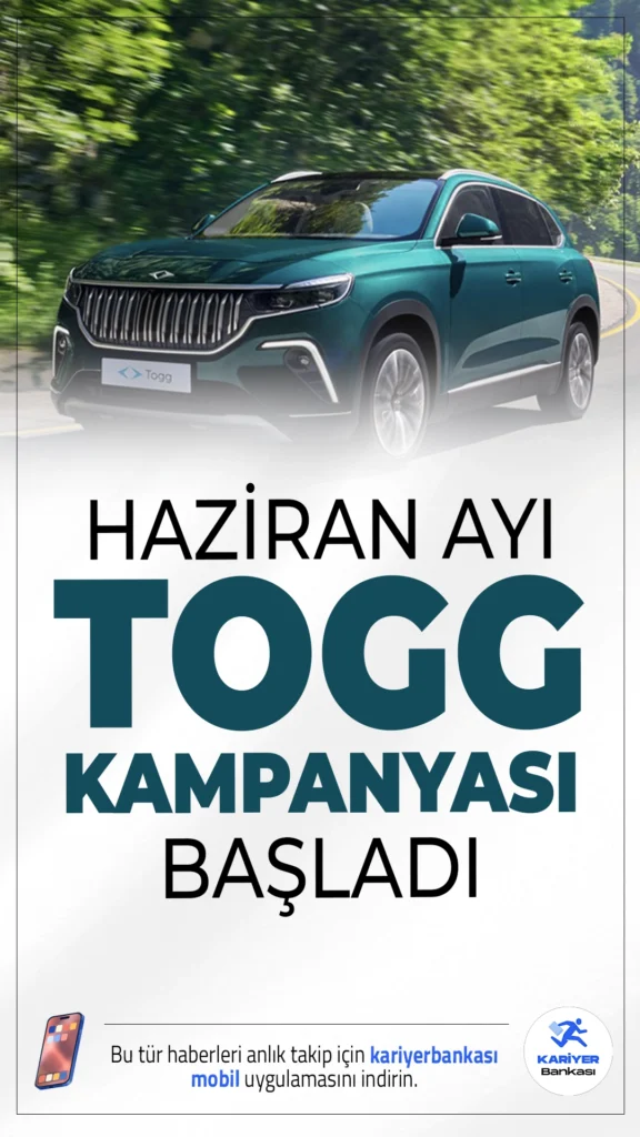 330 Bin TL Peşinatla TOGG T10X Sahibi Olma Fırsatı!TOGG, Haziran ayına özel yeni kampanyasıyla dikkat çekiyor. Yalnızca 330 bin TL peşinatla T10X V2 model elektrikli araca sahip olabilirsiniz; işte kampanyanın detayları!