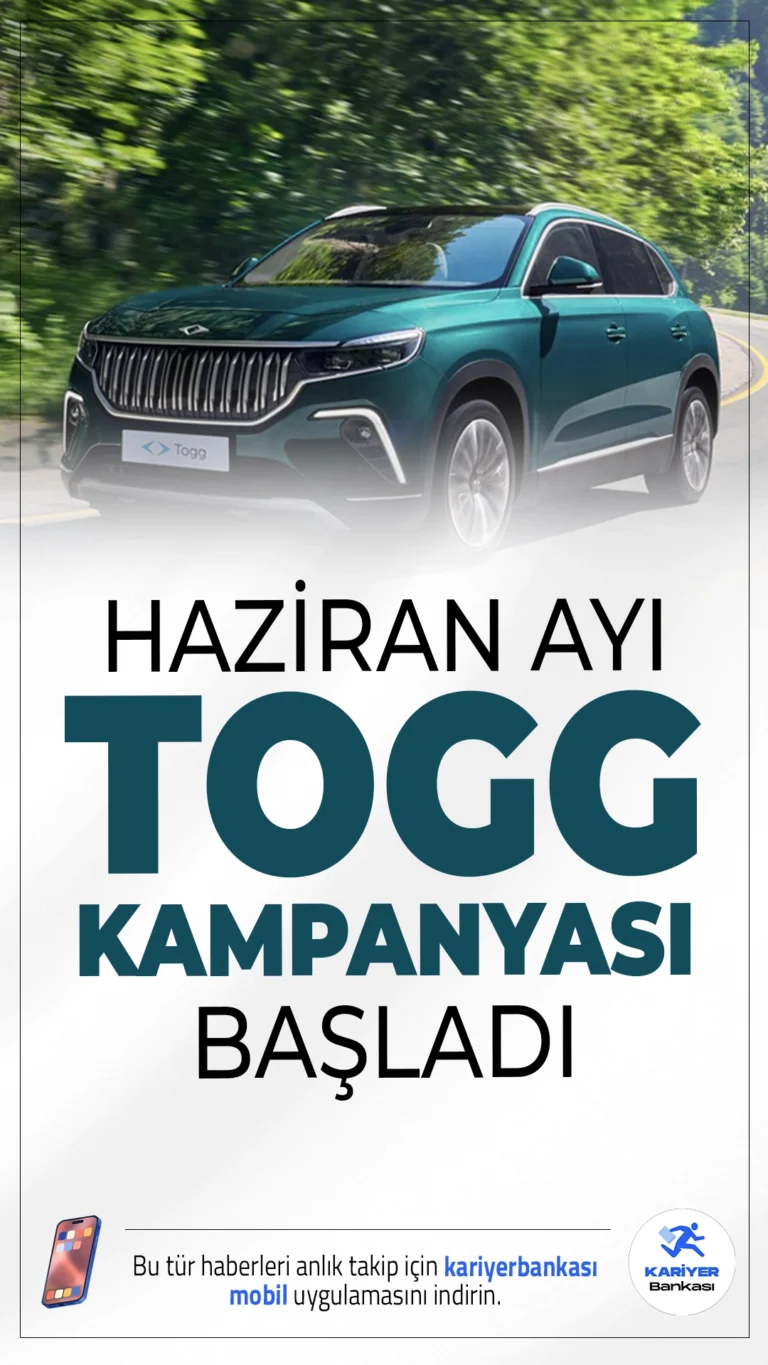 330 Bin TL Peşinatla TOGG T10X Sahibi Olma Fırsatı!TOGG, Haziran ayına özel yeni kampanyasıyla dikkat çekiyor. Yalnızca 330 bin TL peşinatla T10X V2 model elektrikli araca sahip olabilirsiniz; işte kampanyanın detayları!