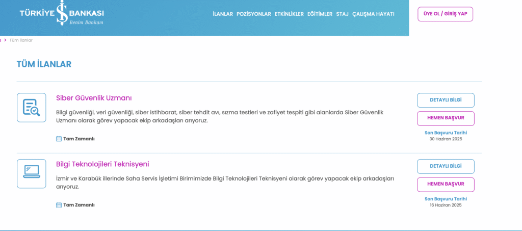 İş Bankası Personel Alımı