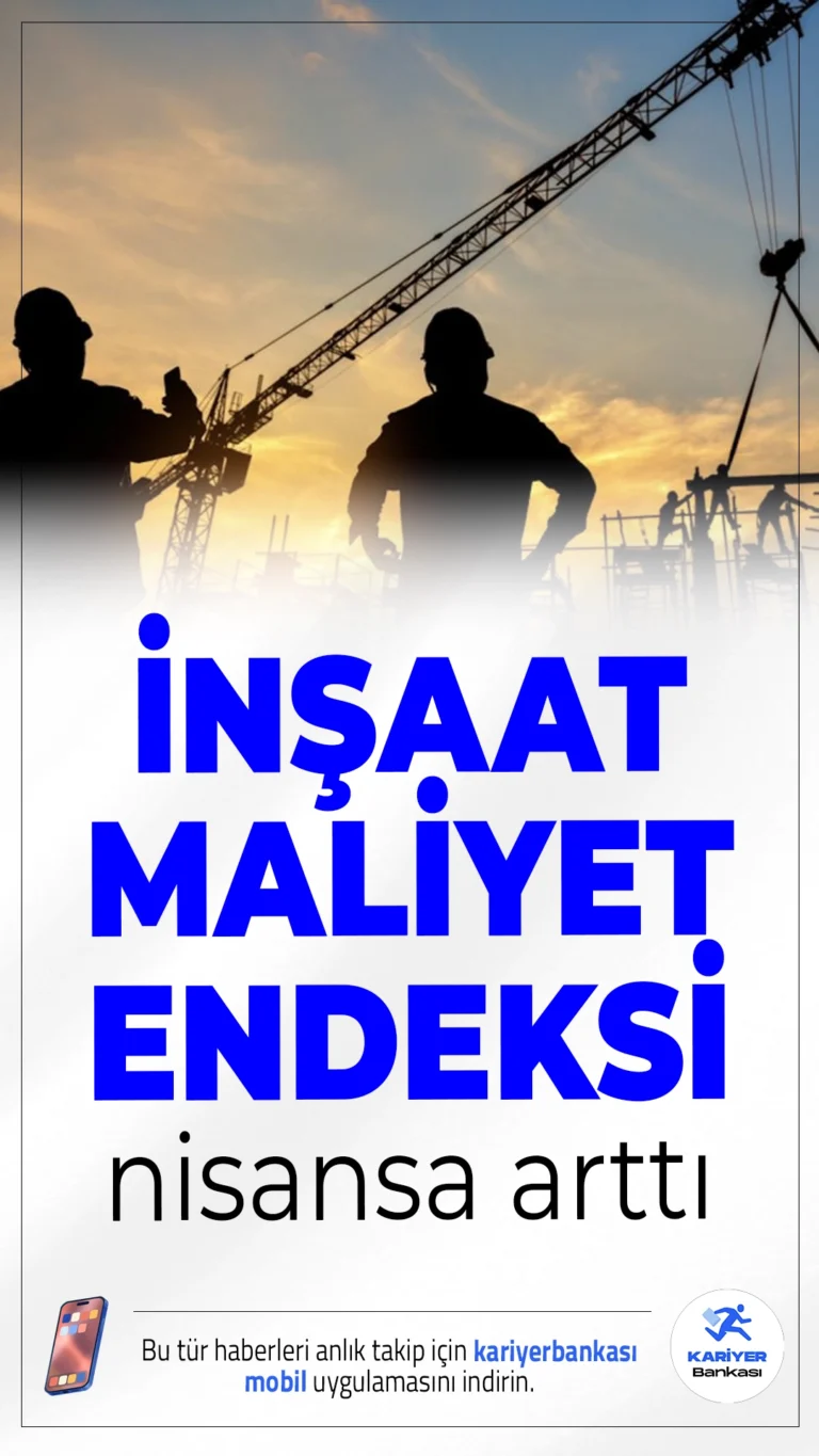 Nisan Ayında İnşaat Maliyetleri Yükseldi: Yıllık Artış Yüzde 22,69.Nisan ayında inşaat maliyet endeksi yüzde 1,67 oranında arttı. Yıllık bazda ise maliyetlerdeki artış yüzde 22,69'u buldu.