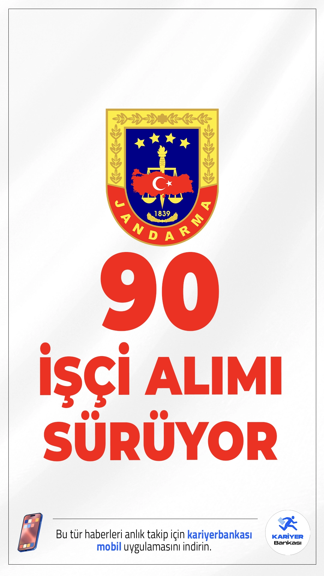 Jandarma 90 Sürekli İşçi Alımı Başvuruları Sürüyor!Jandarma Dikimevi Müdürlüğü ve Jandarma Bakım Komutanlığı, Ankara Etimesgut’ta görevlendirilmek üzere toplamda 90 kişilik sürekli işçi alımı yapacak.Başvuru yapacak adayların genel ve özel şartları dikkatle incelemsi gerekmektedir.