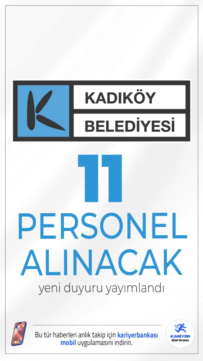 Kadıköy Belediyesi 11 Personel Alımı Duyurusu Yayımlandı.Kadıköy Belediyesi, 5393 sayılı Belediye Kanunu kapsamında sözleşmeli personel alımı gerçekleştireceğini duyurdu. Alımlar; mühendis, mimar, şehir plancısı, tekniker ve programcı pozisyonlarında yapılacak.