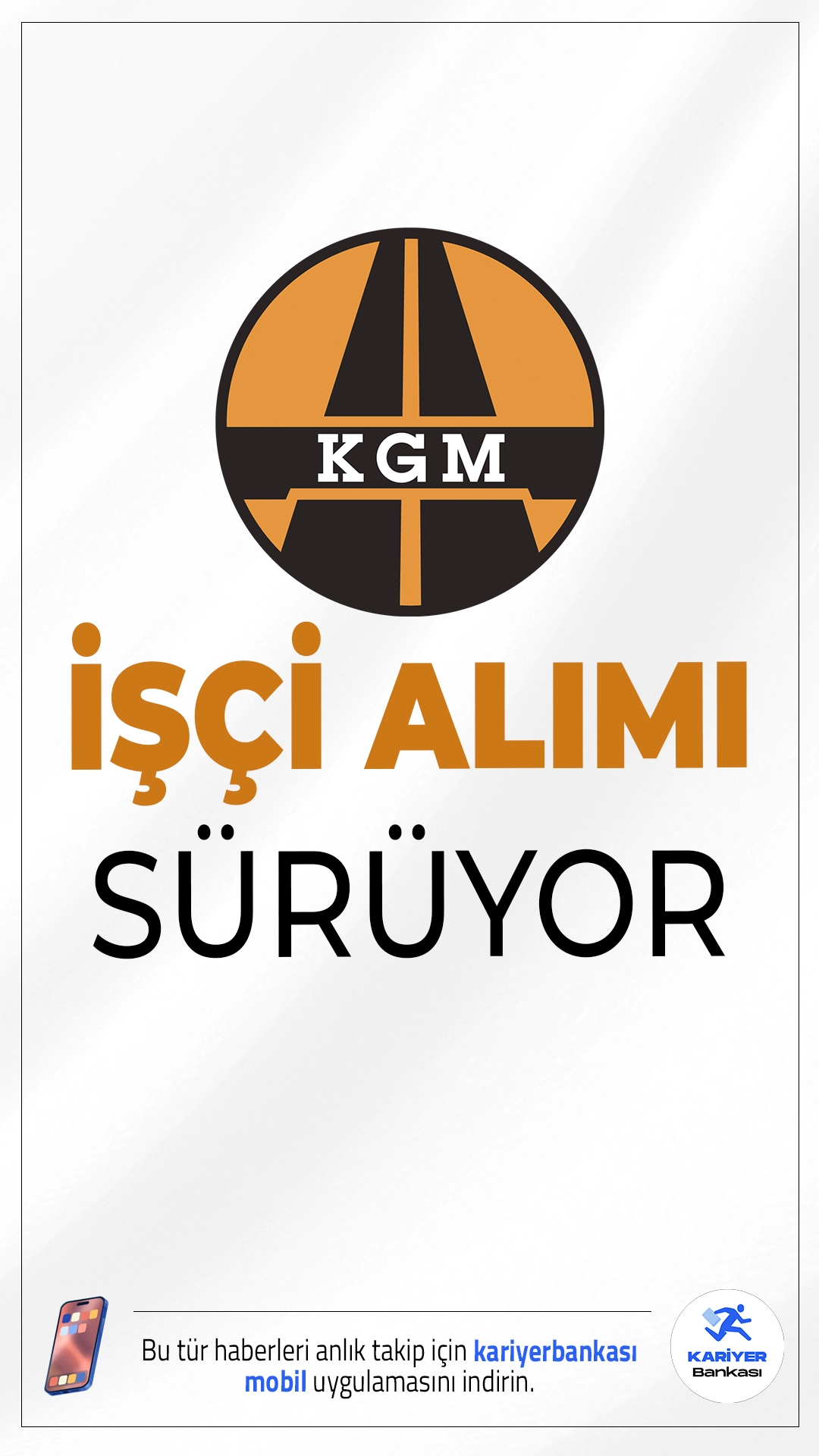 Karayolları Genel Müdürlüğü (KGM) 43 İşçi Alımı Başvuruları Sürüyor.Karayolları Genel Müdürlüğü, çeşitli bölge müdürlüklerinde görevlendirilmek üzere toplam 43 işçi alımı için başvuru işlemleri devam ediyor. Alımlar, süresi belirli olmayan sürekli iş sözleşmesi kapsamında yapılacak ve adaylar Türkiye genelinden başvuru yapabilecekler.