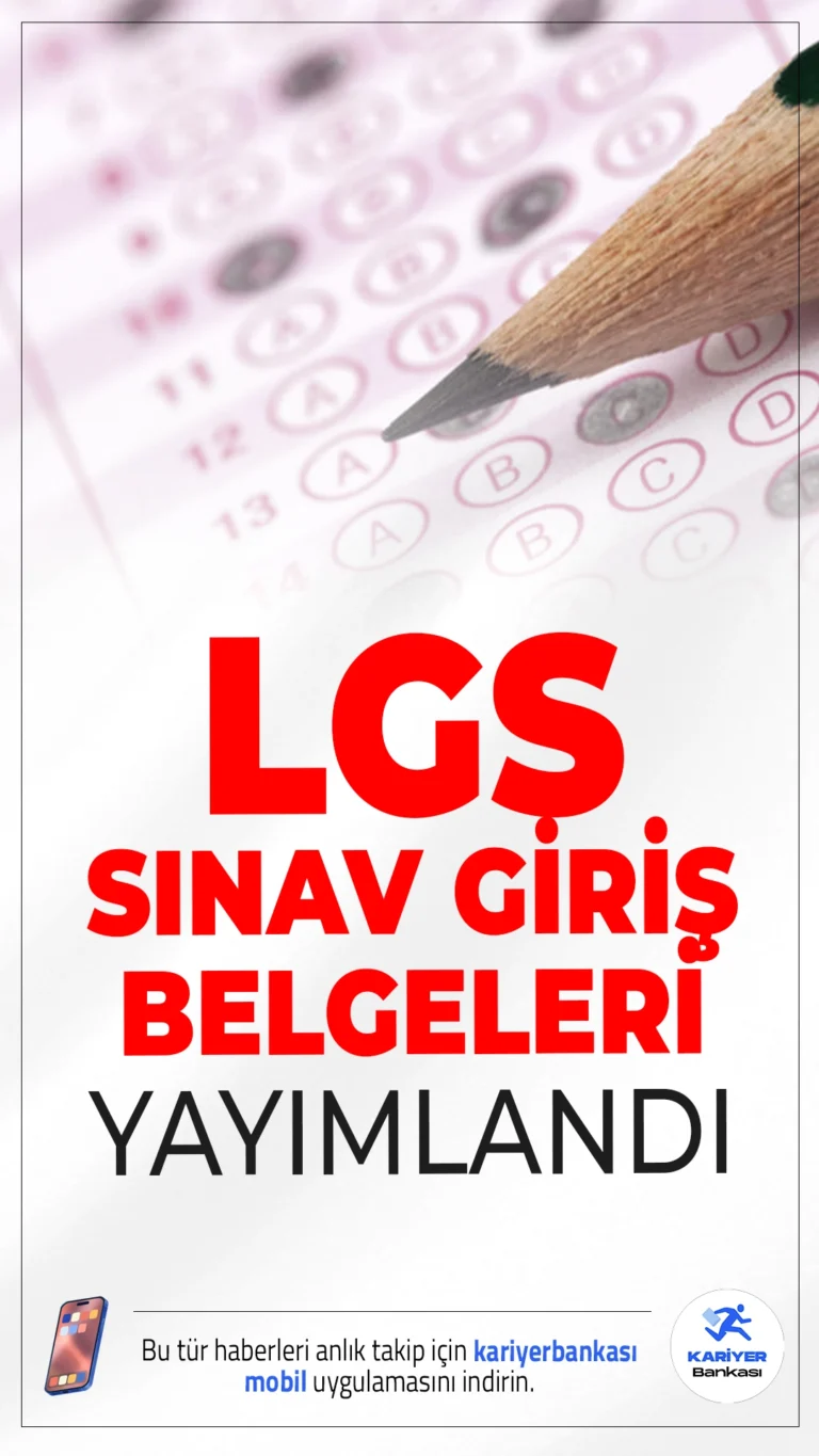 LGS Sınavı Giriş Belgeleri Yayımlandı!15 Haziran'da yapılacak LGS sınavı için giriş yerleri belli oldu. Detaylara e-Okul üzerinden erişebilirsiniz.