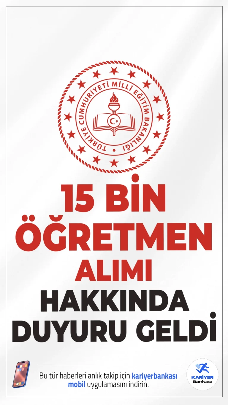15 Bin Sözleşmeli Öğretmen Alımı Sözlü Sınav Duyurusu Yayımlandı. Milli Eğitim Bakanlığı sayfasından yayımlanan duyuruda, sözlü sınavların 23 Haziran 2025 tarihinde başlayacağı aktarıldı.