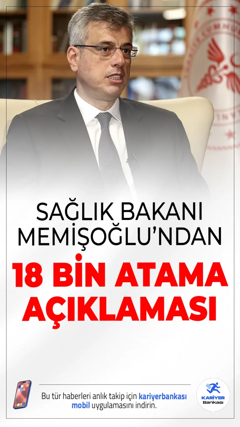 Sağlık Bakanı Memişoğlu’ndan 18 Bin Yeni Atama Açıklaması.Sağlık Bakanı Kemal Memişoğlu, TRT Haber canlı yayınında yaptığı açıklamada, sağlık personeli atamalarıyla ilgili önemli bilgiler verdi. Yeni açılacak hastaneler ve emekli olan personelin yerine yapılacak atamalarla ilgili olarak, 2025 yılı içerisinde toplam 37 bin kadro tahsis edildiğini, bunların ilk 19 bininin daha önce ilana çıktığını belirtti.