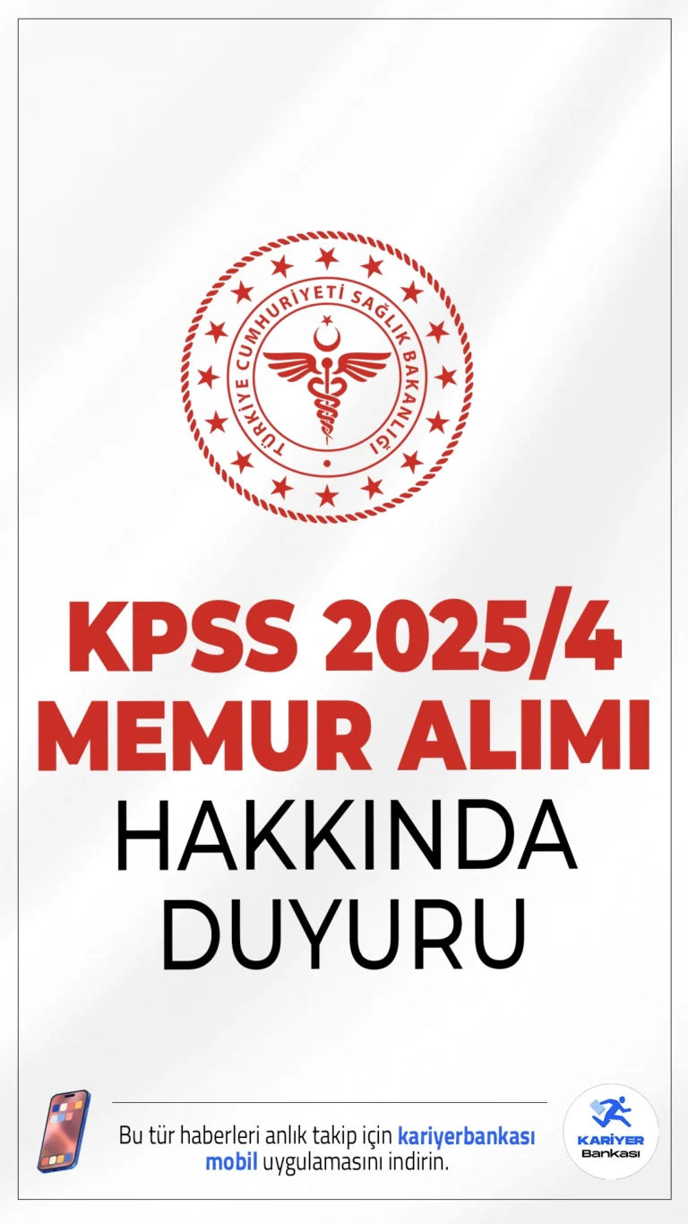 Sağlık Bakanlığı KPSS 2025/4 Göreve Başlama İşlemleri Hakkında Duyuru. Sağlık Bakanlığı Yönetim Hizmetleri Genel Müdürlüğü sayfasından yayımlanan duyuruda, KPSS 2025/4 sonucuna göre Sağlık Bakanlığı'nın sözleşmeli pozisyonlarına yerleşen, arşiv araştırması tamamlanan adayların göreve başlama işlemleri için, aşağıda belirtilen belgeleri hazırlayarak 18.06.2025 – 08.07.2025 tarihleri arasında (08.07.2025 Salı günü saat:17.00’a kadar) ilgili komisyonlara teslim etmeleri gerektiği aktarıldı.
