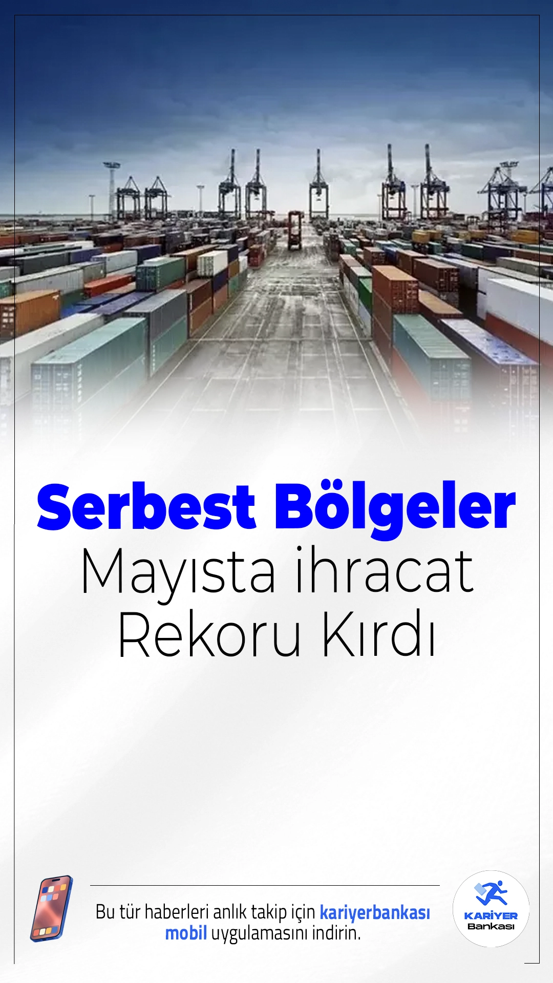 Serbest Bölgeler Mayıs Ayında Rekor Kırdı: 1,18 Milyar Dolarlık İhracat.Serbest bölgelerin ihracat hacmi mayısta yüzde 11,2 artışla 1 milyar 180 milyon dolara ulaşarak tarihindeki en yüksek seviyeye çıktı.
