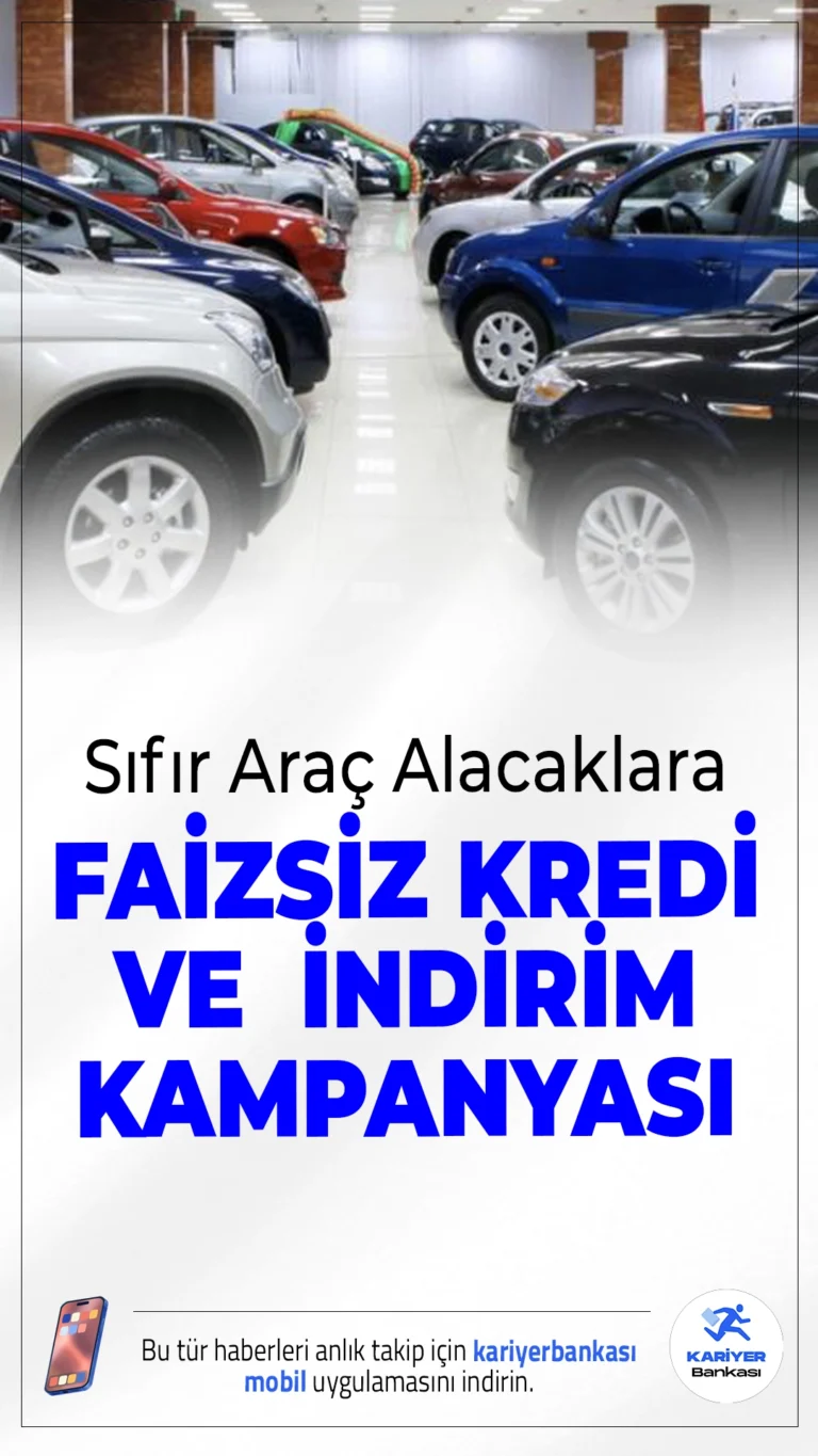 Sıfır Araç Alacaklara Faizsiz Kredi ve Dev İndirim Kampanyası!Haziran ayına özel başlatılan kampanyalarla sıfır araç alacaklar, faizsiz kredi imkanının yanı sıra büyük indirimlerden de yararlanabilecek.