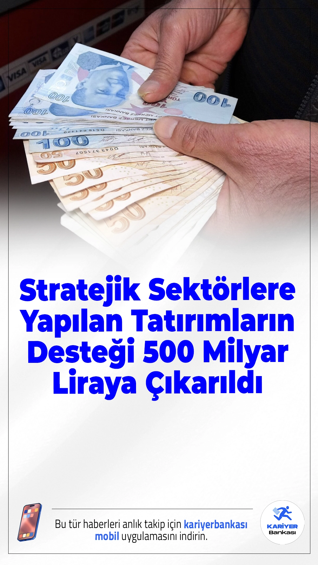 Stratejik Sektörlere 500 Milyar Liralık Dev Destek!Sanayi ve Teknoloji Bakanı Mehmet Fatih Kacır, stratejik sektörlere yönelik yatırımları kapsayan Yatırım Taahhütlü Avans Kredisi Programı'nın 500 milyar liraya çıkarıldığını açıkladı.