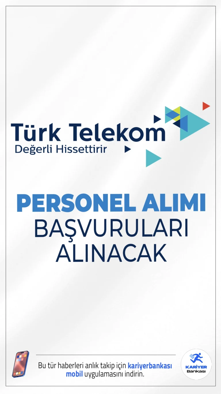Türk Telekom Personel Alımı Başvuruları Alınacak.Türk Telekom, 2025 yılı itibarıyla çeşitli departmanlarında görevlendirilmek üzere yeni personel alımları gerçekleştireceğini duyurdu. Açılan pozisyonlar, muhasebe, bilgi teknolojileri, iş zekası ve güvenlik alanlarında uzmanlaşmış adaylara hitap ediyor.