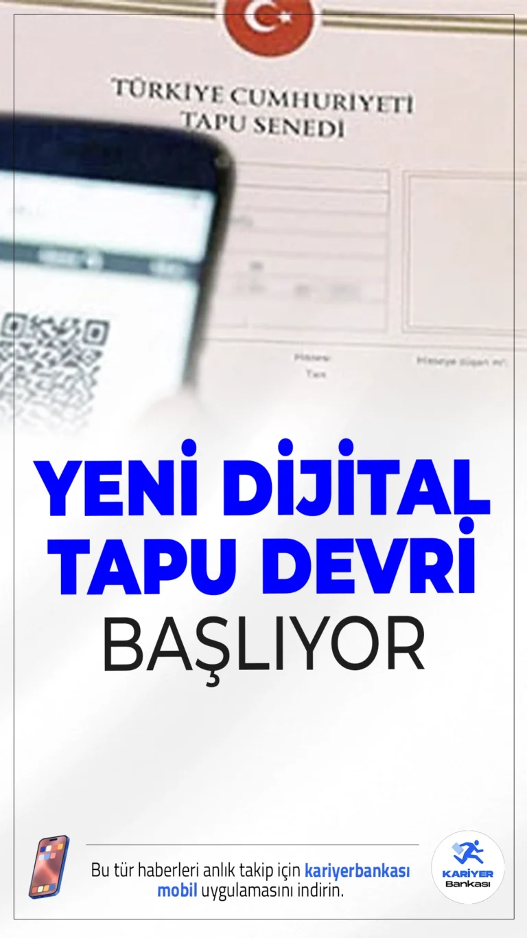 Tapuda İşlemler Dijital Çağda: Saniyeler İçinde Tamamlanacak.Tapu işlemleri artık dijital dönüşümle saniyeler içinde gerçekleştirilebilecek. Yeni projelerle hem zamandan tasarruf sağlanacak hem de vatandaşlara güçlü bir dijital altyapı sunulacak.