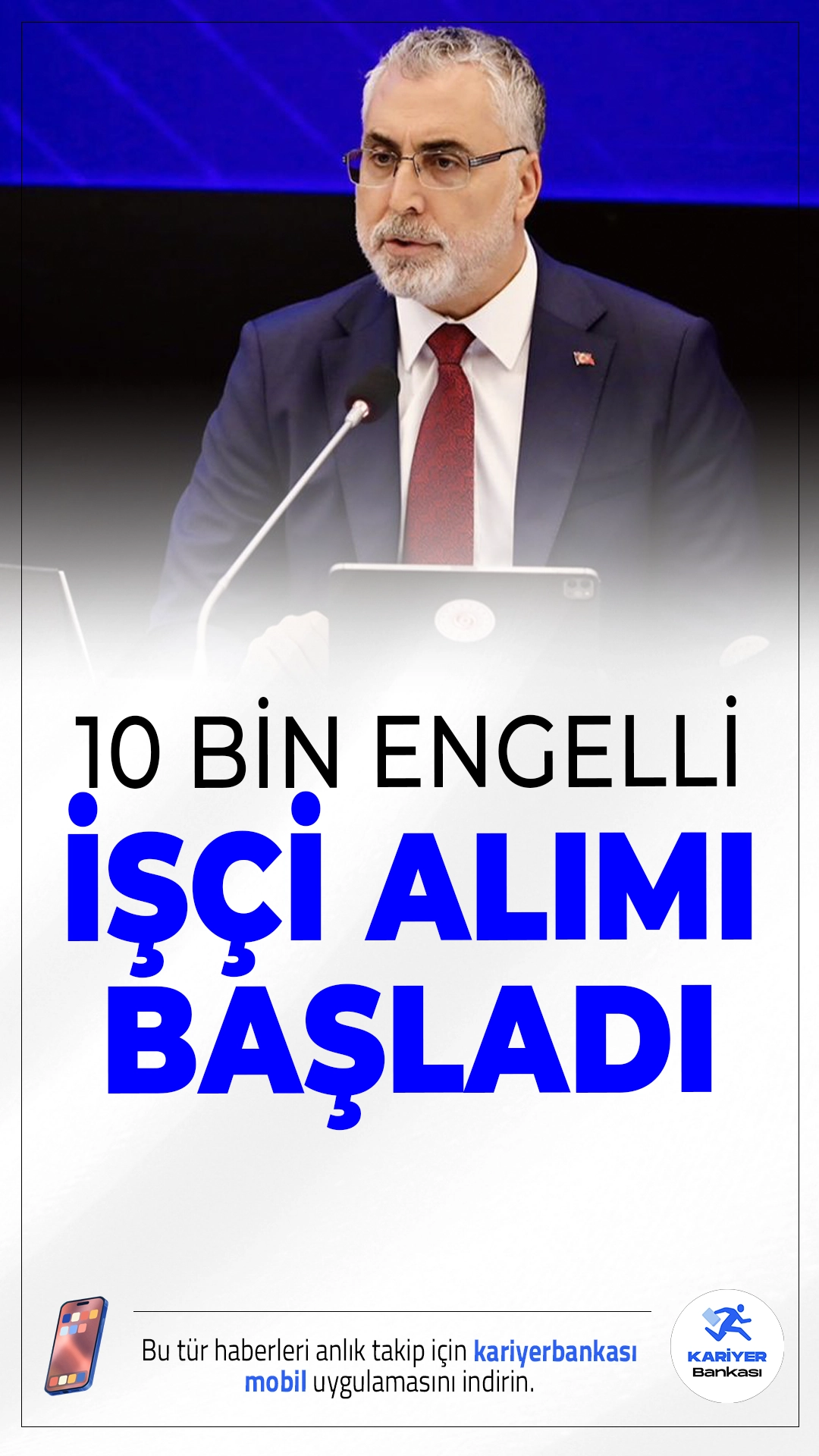 10 Bin Engelli İşçi Alımı Başladı: Hangi İlde Kaç Kişi Alınacak?Çalışma ve Sosyal Güvenlik Bakanı Vedat Işıkhan, Engelsiz İŞKUR üzerinden 10 bin engelli vatandaş için iş imkânı başvurularının başladığını duyurdu. İlanlara göre alımlar 76 ilde başladı, kalan 5 ildeki ilanlarla birlikte sayı 10 bine tamamlanacak.