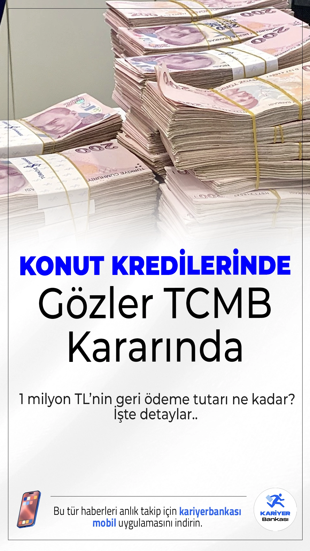 Konut Kredilerinde Gözler TCMB Kararında: 1 Milyon TL’nin Geri Ödeme Tutarı Ne Kadar?Ev sahibi olmayı planlayanlar, 24 Temmuz’da açıklanacak faiz kararına kilitlendi. Konut kredisi faizlerinin düşüp düşmeyeceği merak konusu.