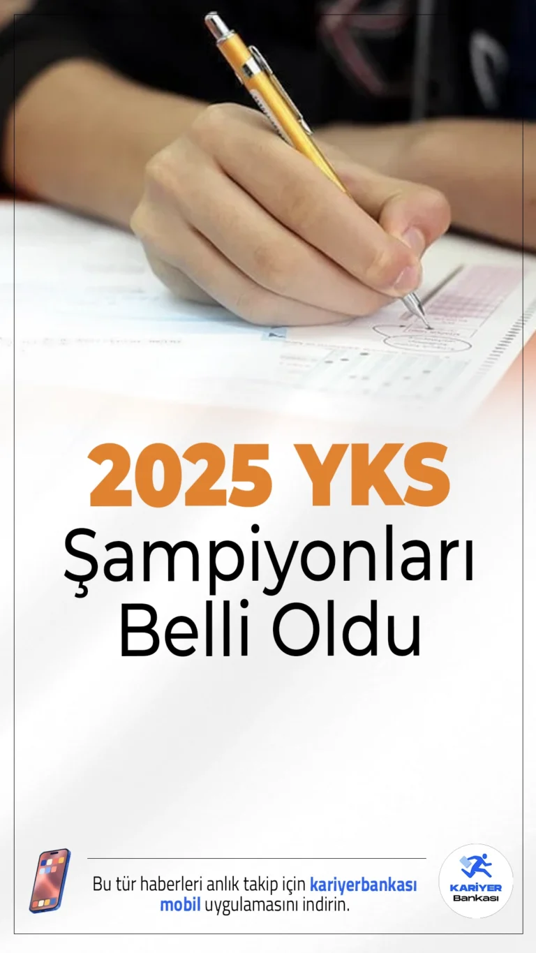 2025 YKS Şampiyonu Nizip'ten Çıktı: İşte Türkiye'nin Gurur Tabloları.2025 YKS sonuçları açıklandı. Temel Yeterlilik Testi ve Alan Yeterlilik Testleri birincileri belli oldu. YKS'nin genel şampiyonu Gaziantep Nizip Fen Lisesi'nden çıktı.